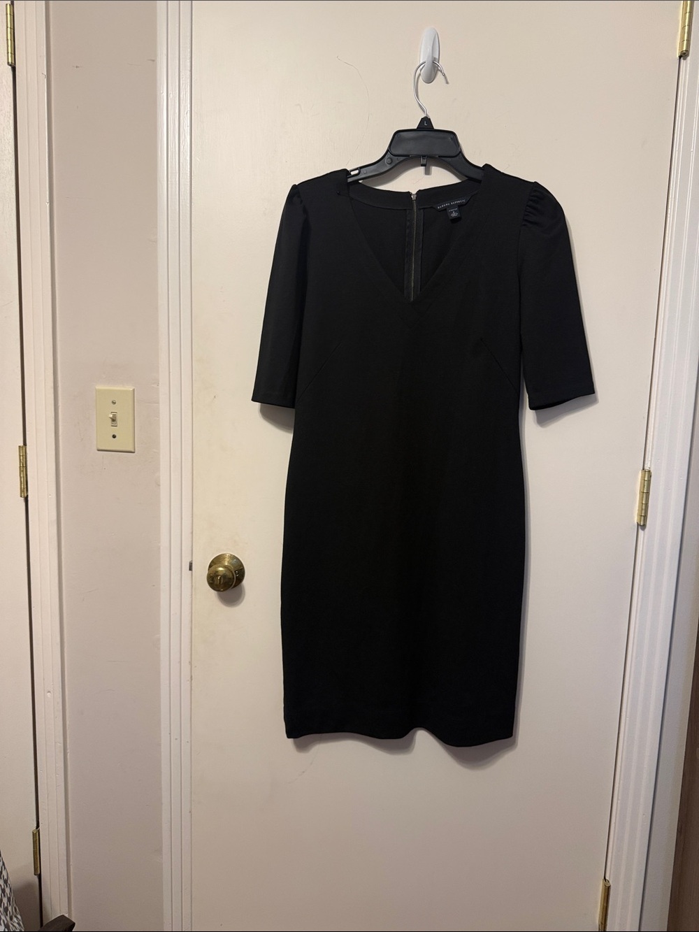 Banana Republic Black V-Neck Midi Dress